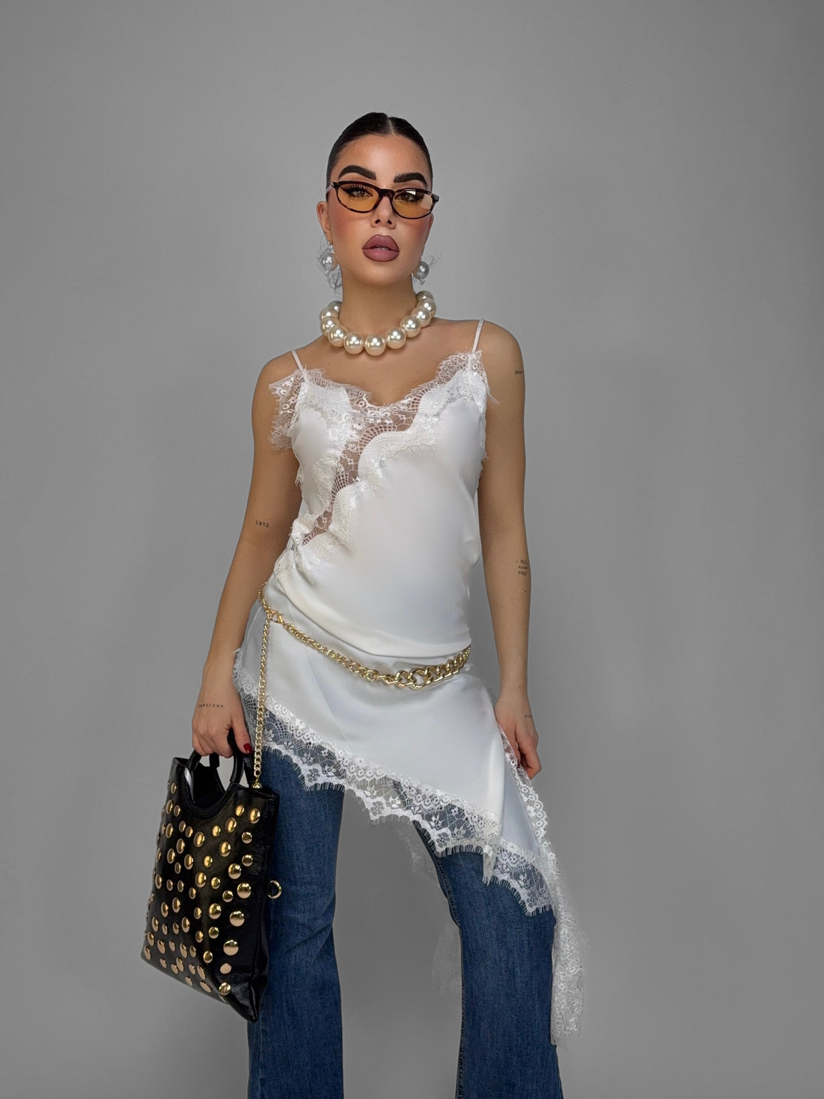 Abito Silk Detail-White