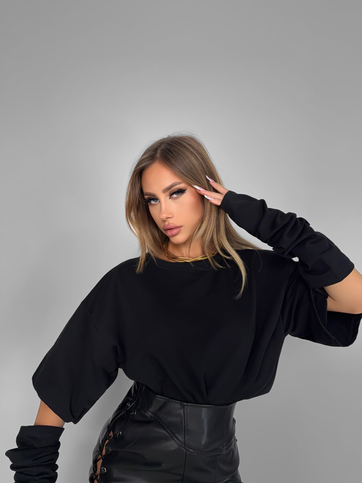 T-Shirt Shoulder On - Black
