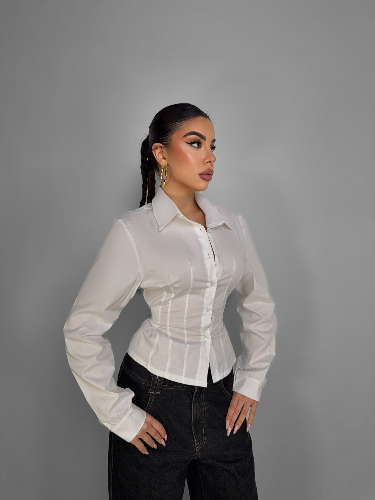 Camicia Back Flock - White