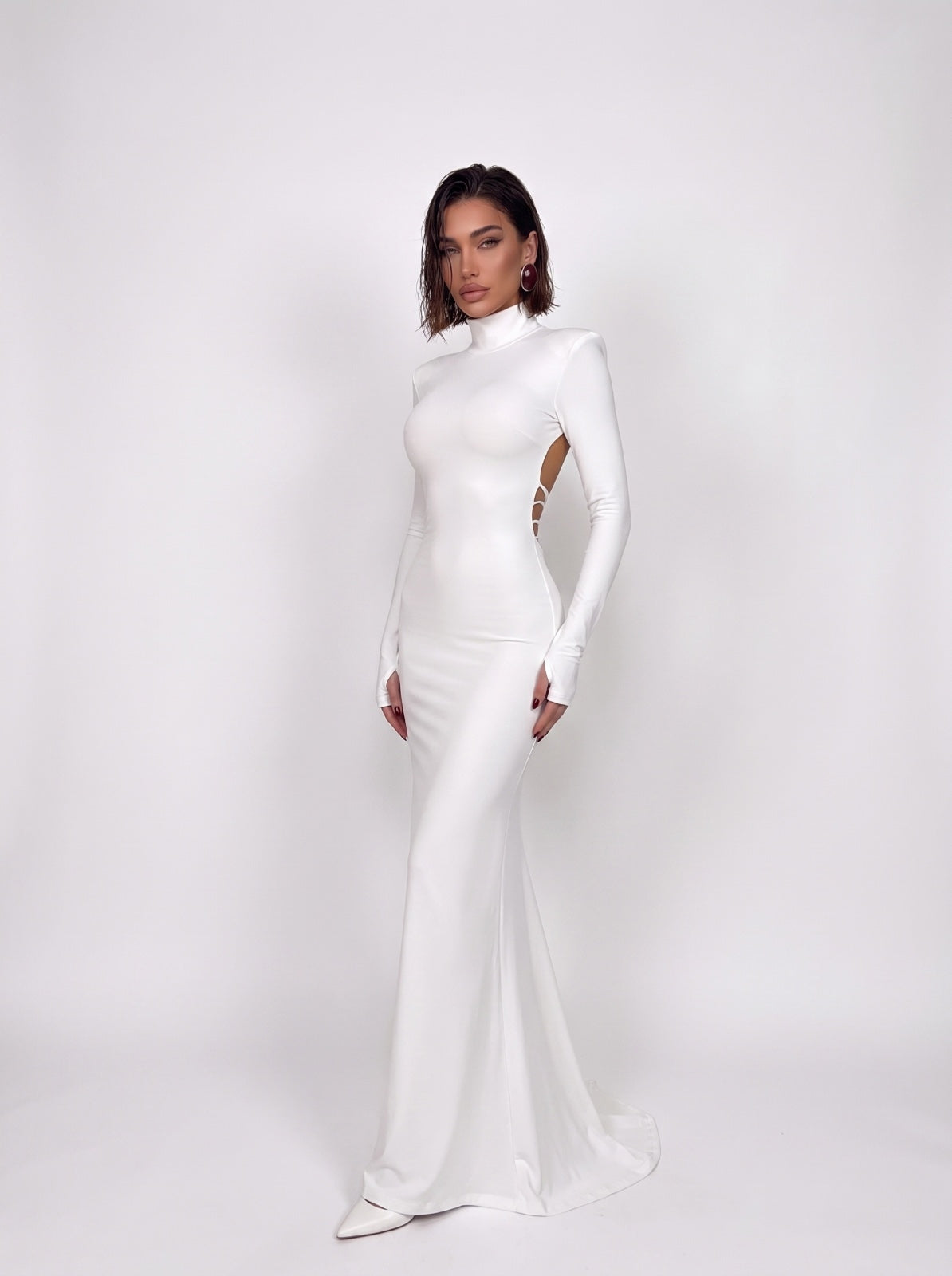 Abito Fitted Lace-White