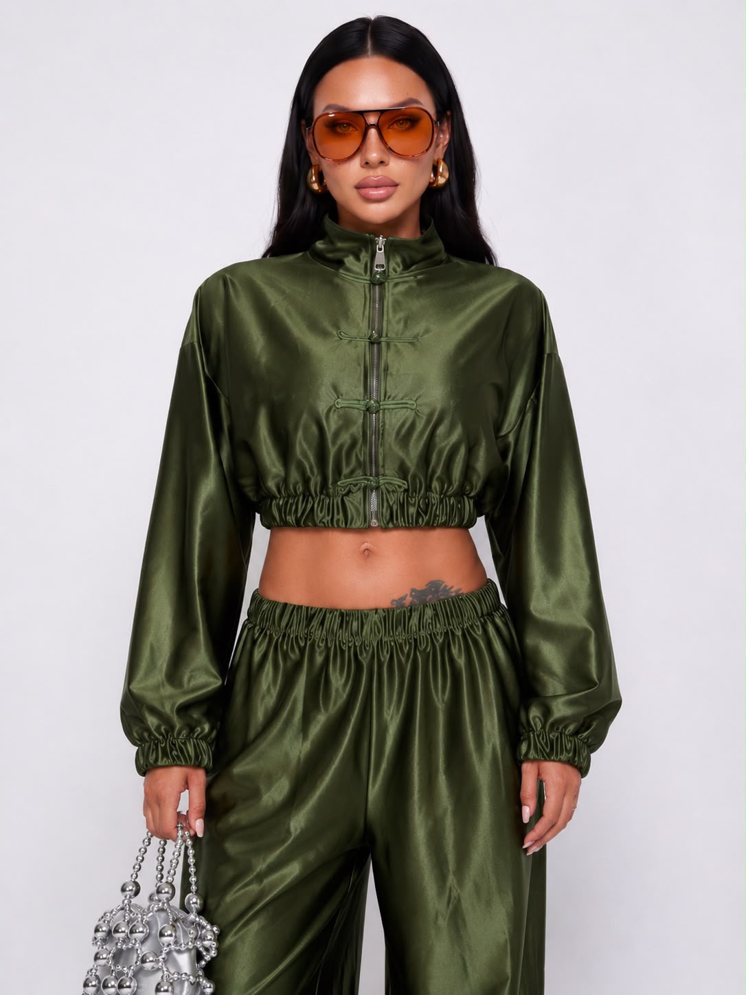 Co-ord Set Kor silk - Green