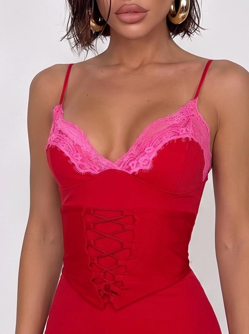 Dream Corset Dress-Red