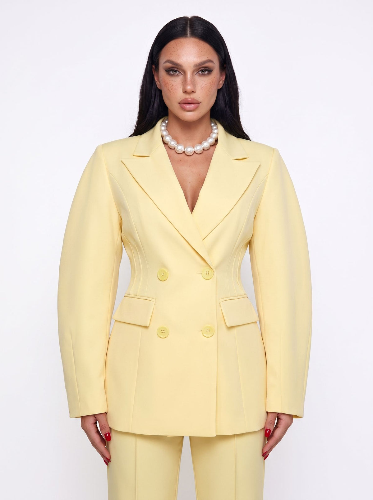 Co-ord Set Double Breasted-Yellow