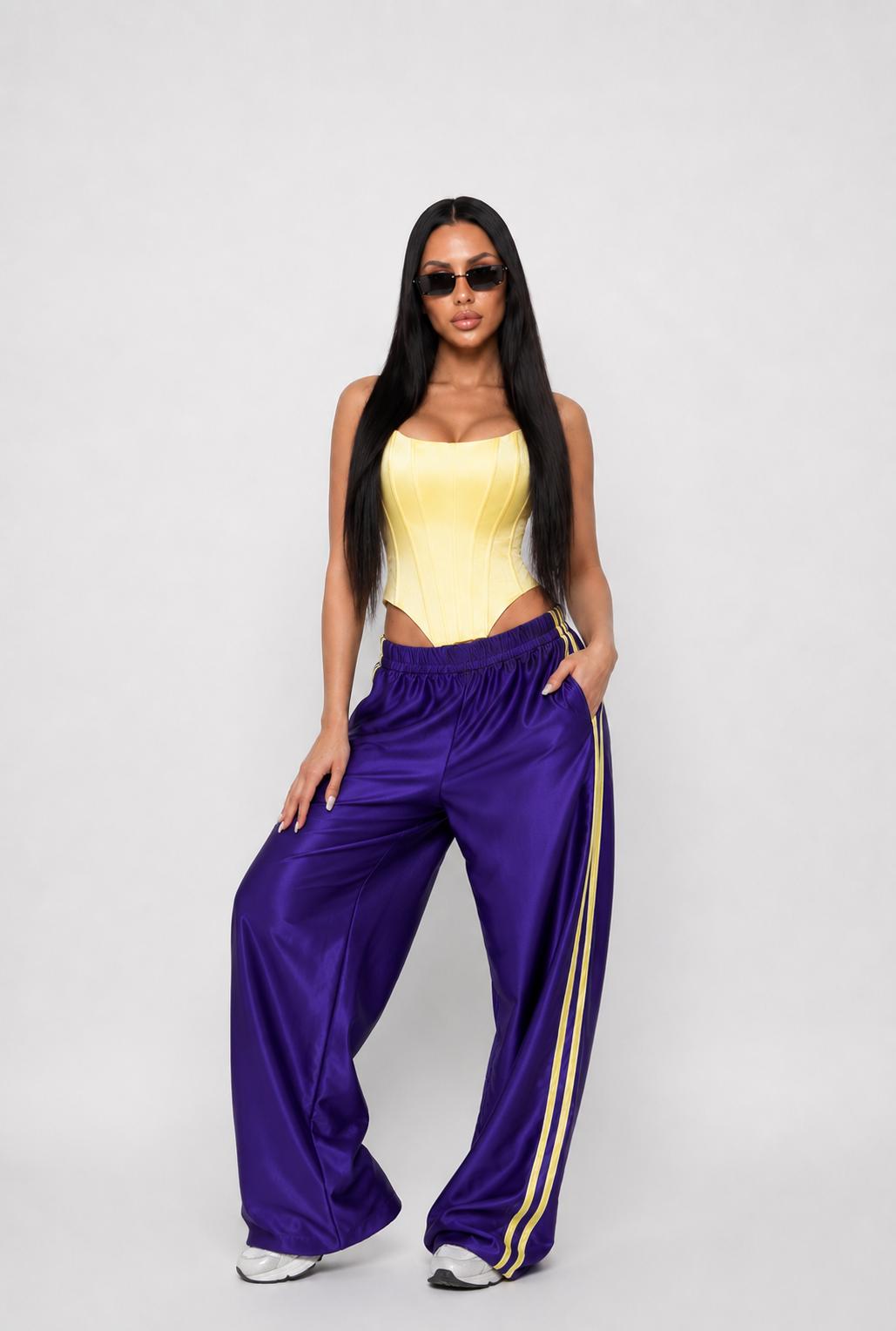 Pantalone Shiny Side-Viola