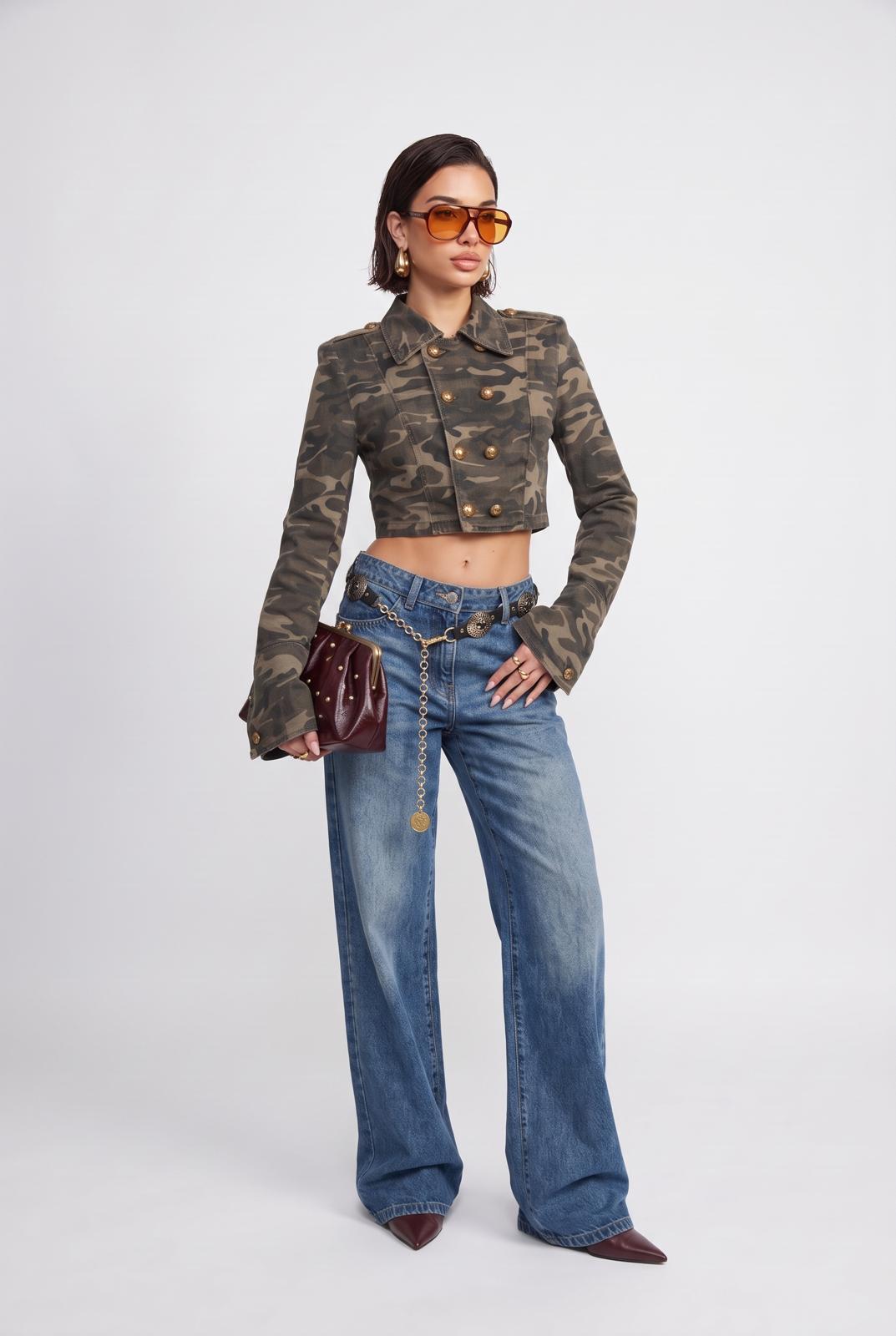 Giacca Denim Crown-Military