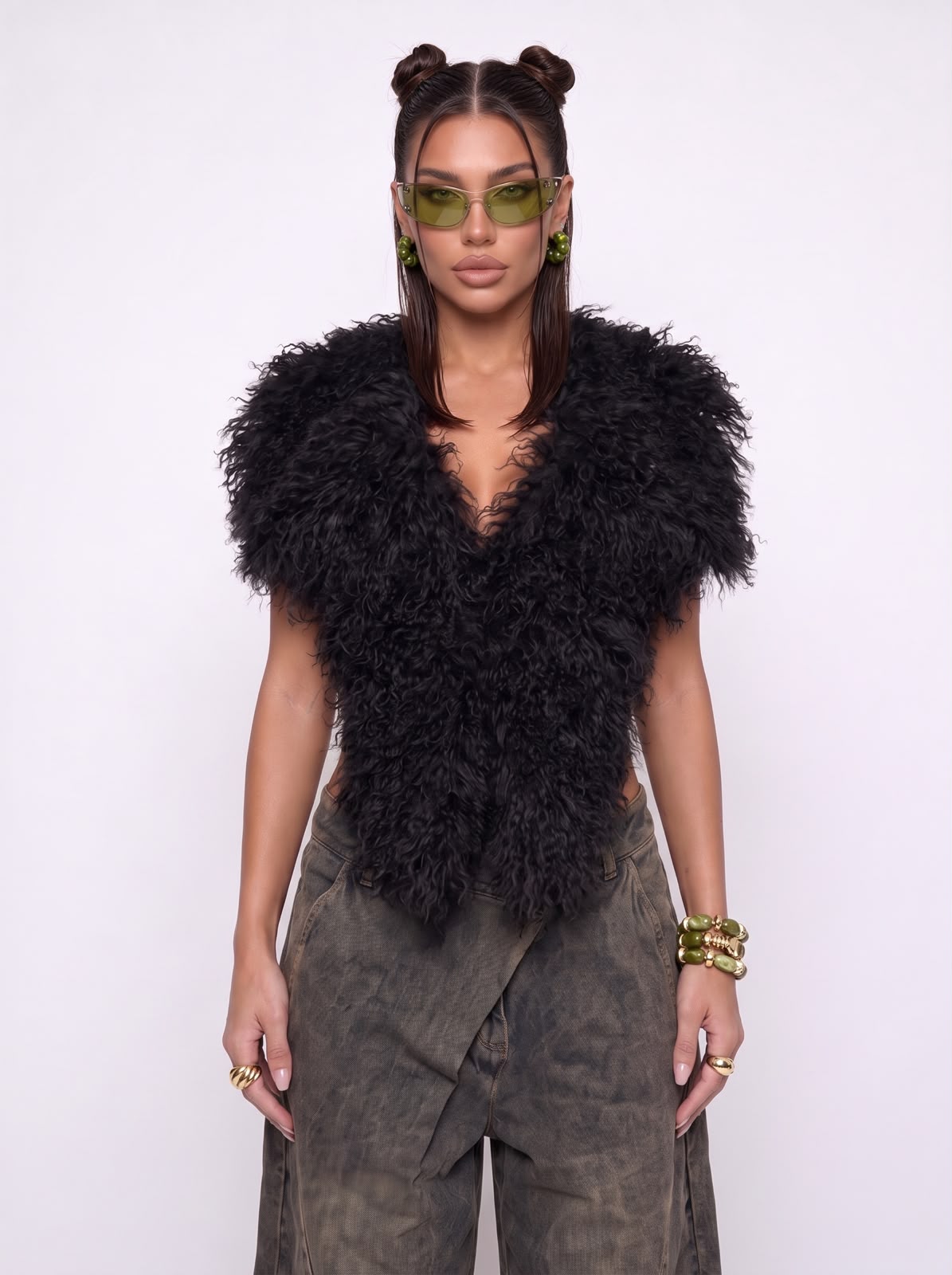 Top Extra Fur-Black
