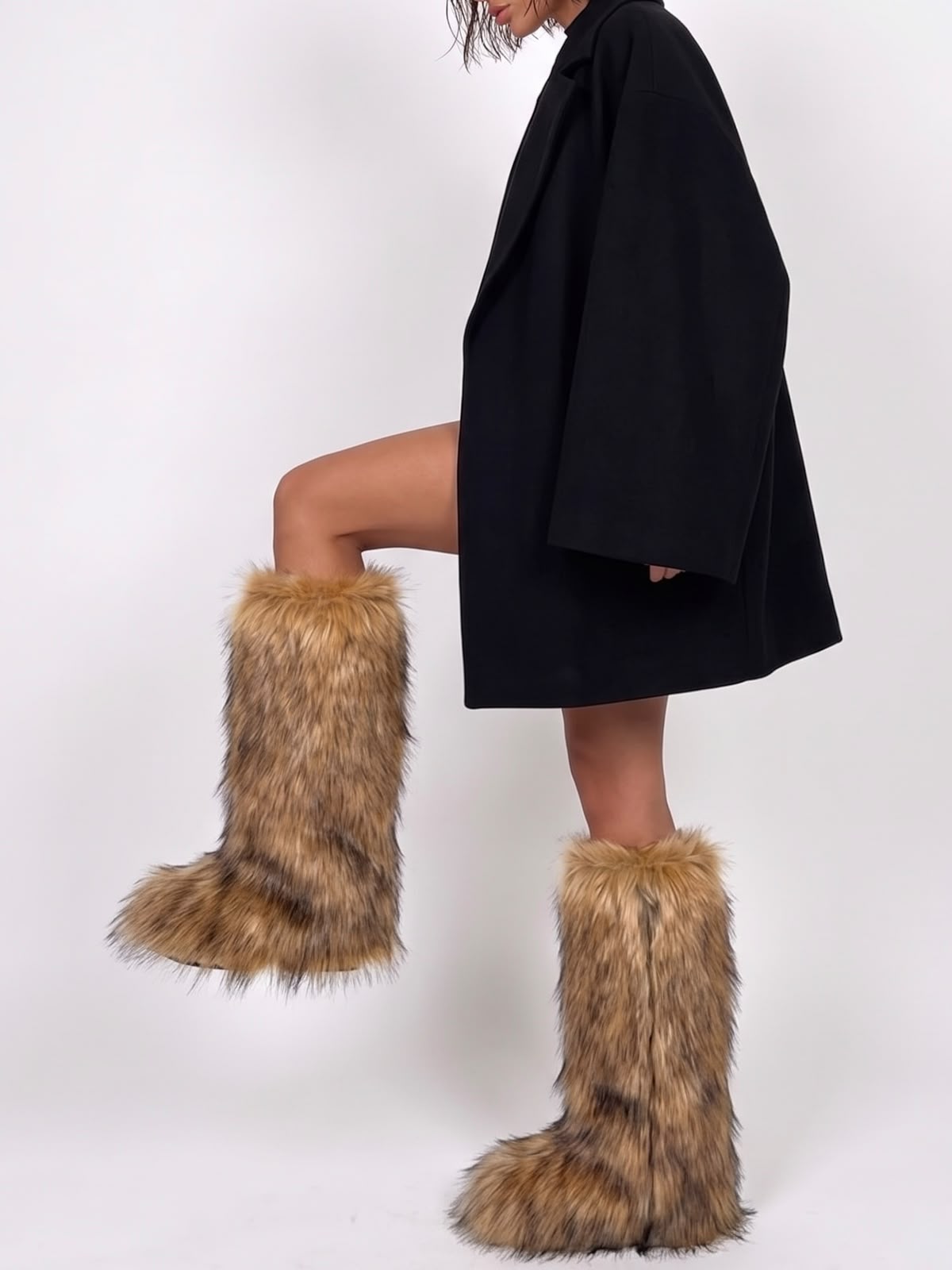 Stivale Faux Fur-Brown