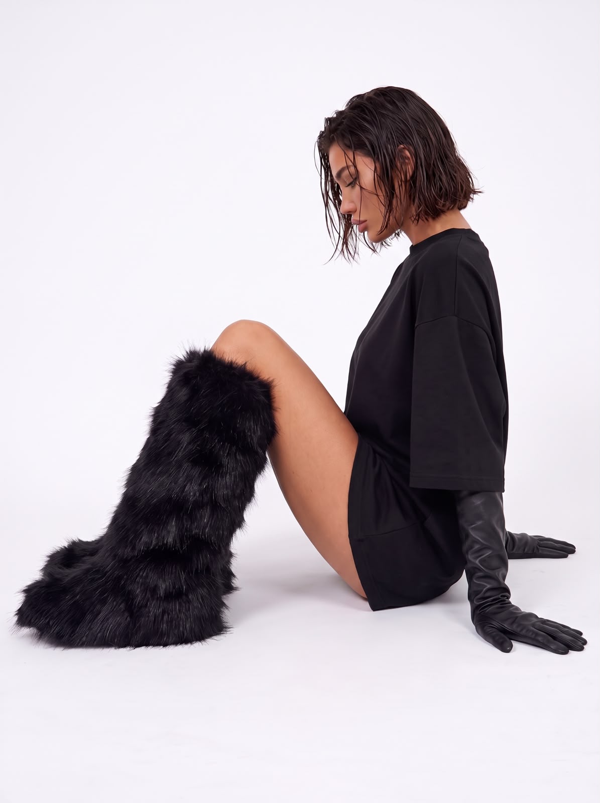 Stivale Faux Fur-Black