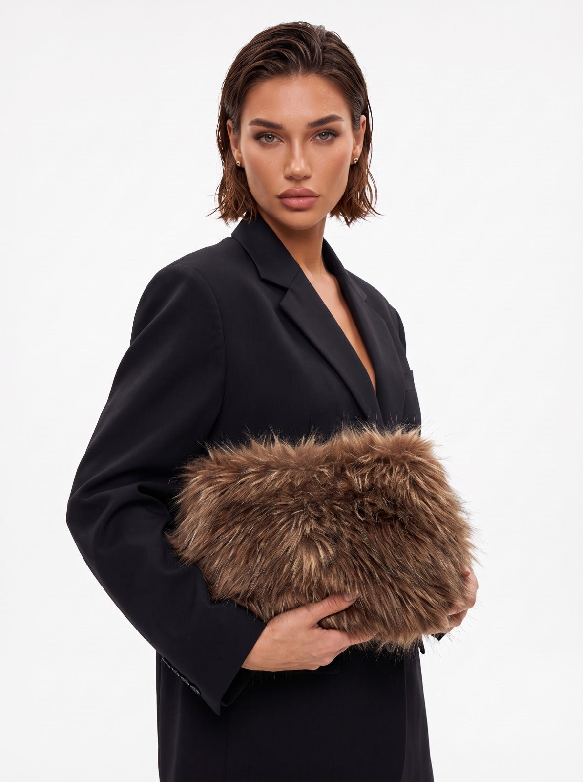 Borsa Fluffy-Brown