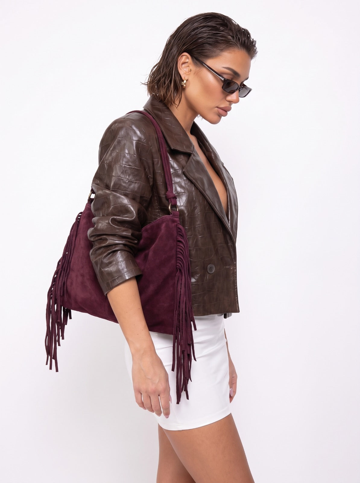 Borsa Fringe Icon-Cherry Red