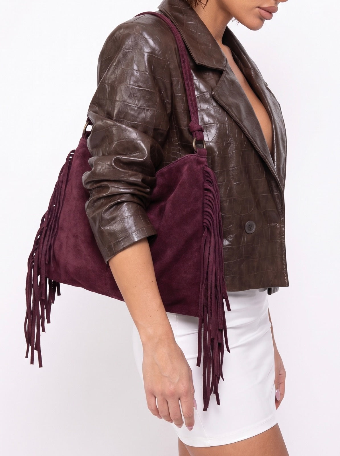 Borsa Fringe Icon-Cherry Red
