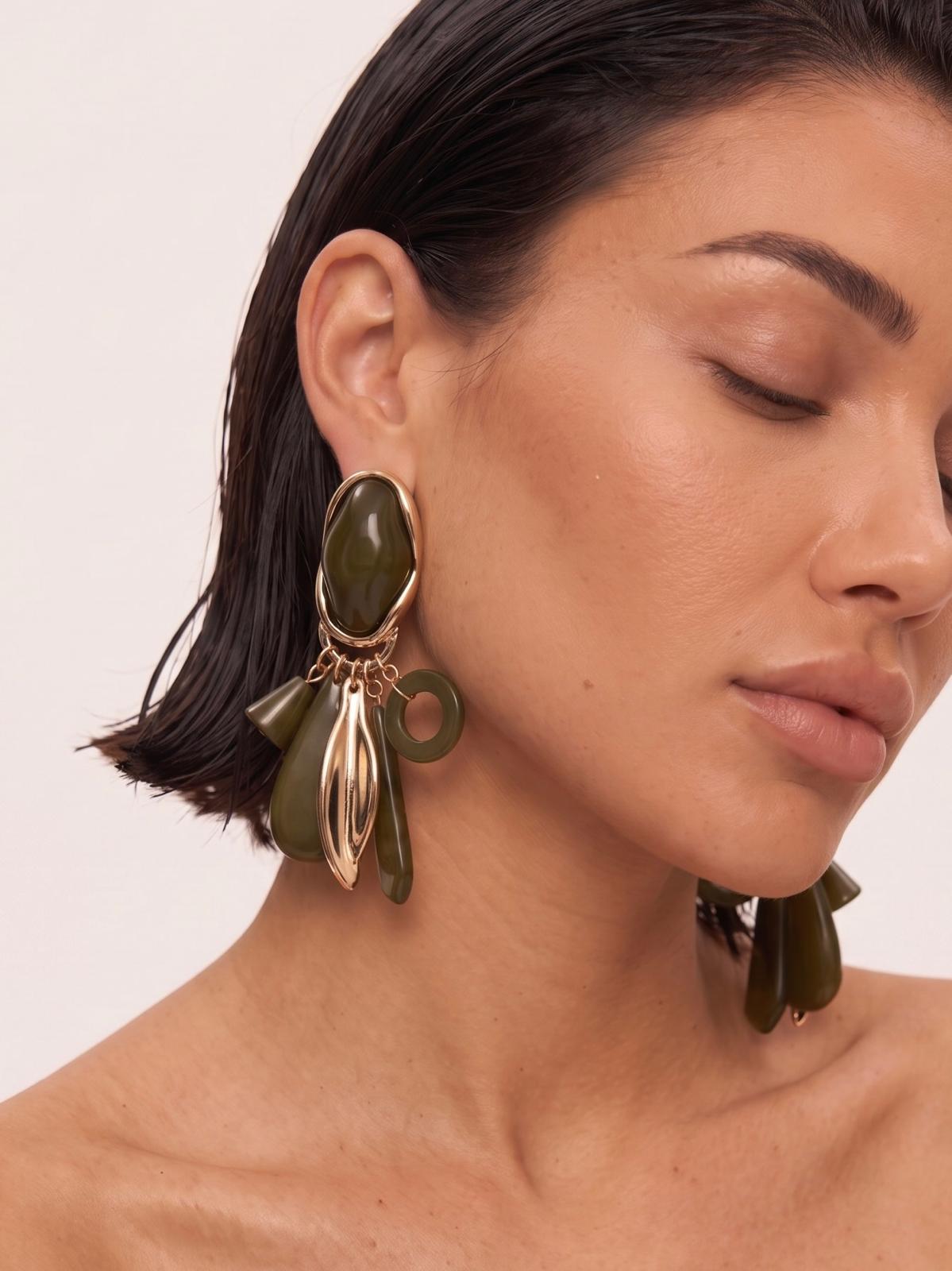 Orecchini Charm Drop-Green