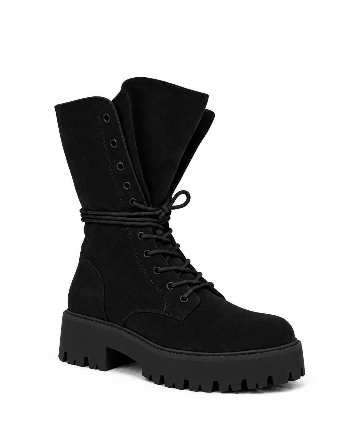 Botas militares Dusty Piel auténtica-Negro