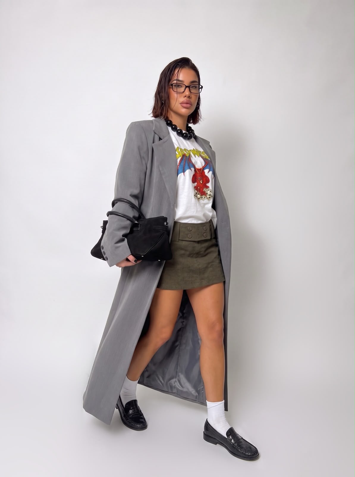 Blazer Long Shape-Grey