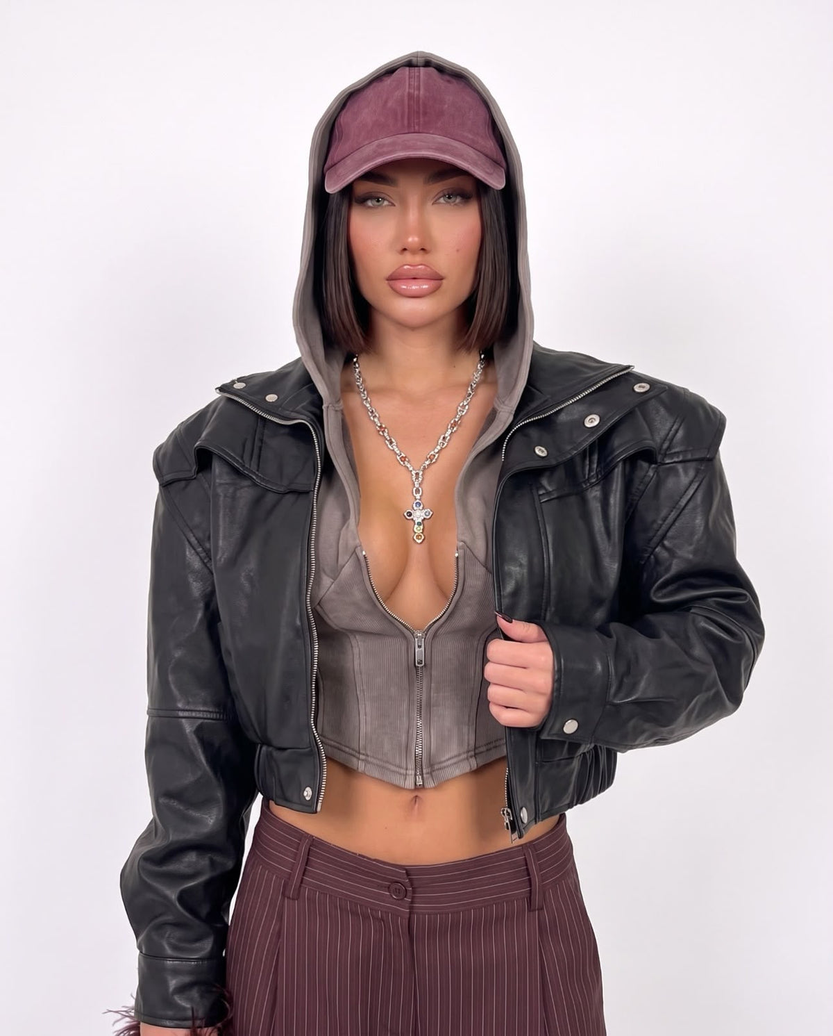 Giacca Leather Crush-Black
