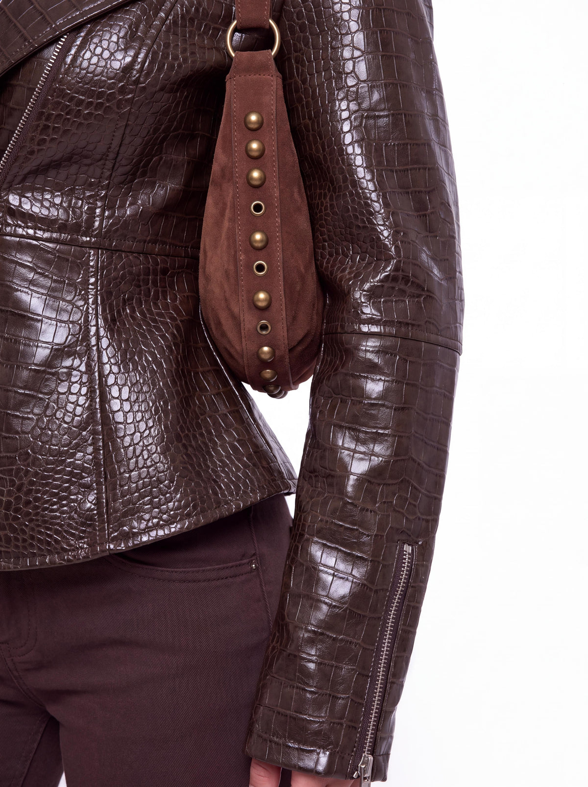 Giacca Brown Croco
