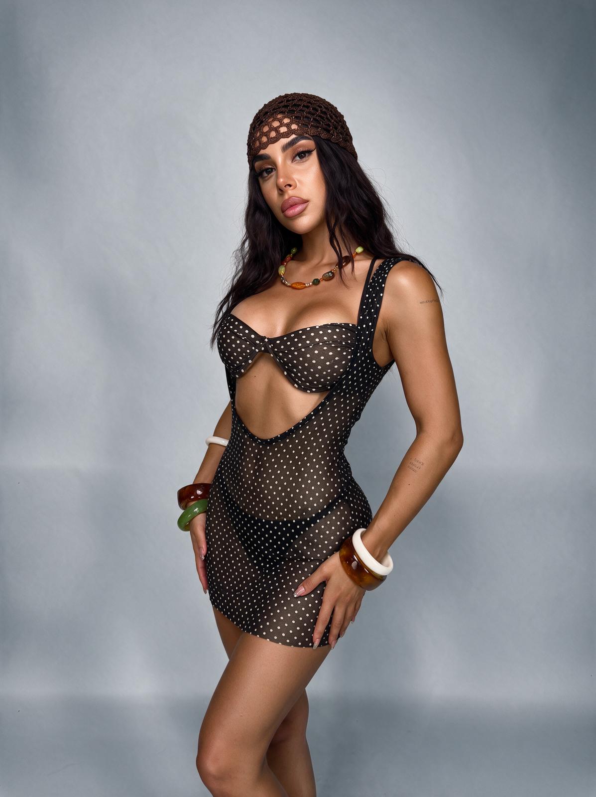Set 2 Pezzi Copricostume+Bandana Betty-Black