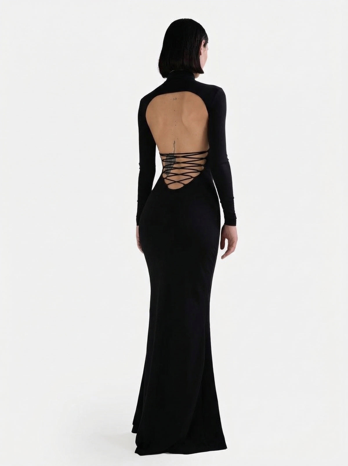 Fitted Lace Dress - Black